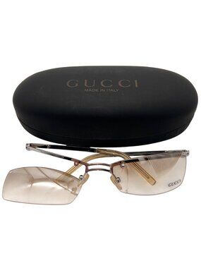 Gucci 2882 Gradient Sunglasses & Case Made In Italy Metal Frame (Damaged Lenses)